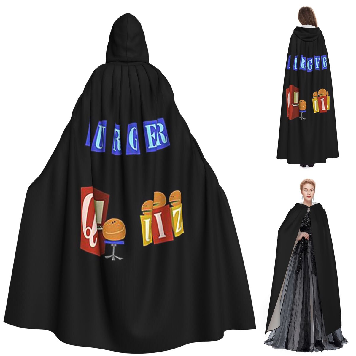 Burger Quiz New Logo Long Hood - Anime Cosplay Quiz ulasan dan harga