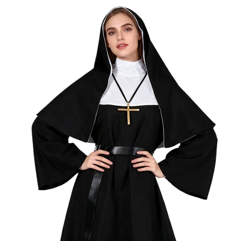 Halloween Nun Cosplay CostumeT - Anime Cosplay Nun ulasan dan harga