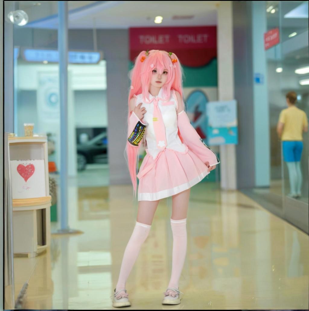 NEW Pink Miku Cosplay Costume  - Cosplay Anime N ulasan dan harga