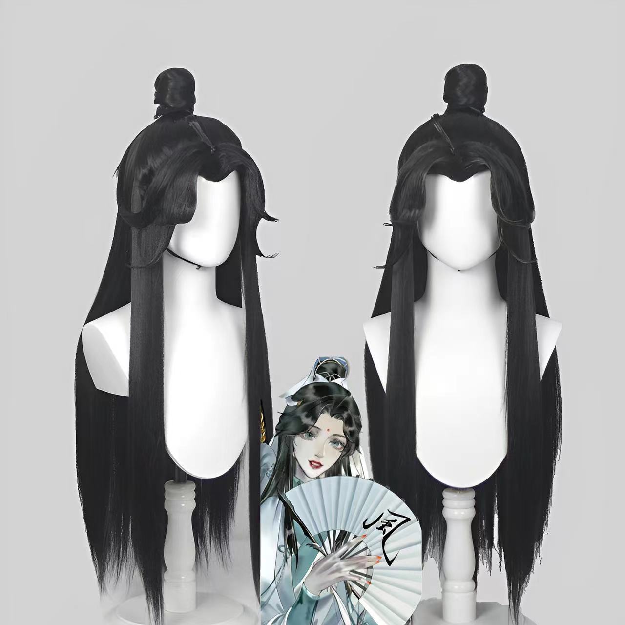 Long Straight Black Hair for H - Anime Cosplay Long Hair ulasan dan harga